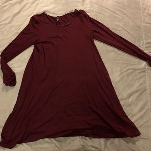 Simple fulltilt maroon long sleeve dress